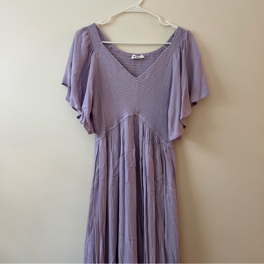 Lavender Smocked Ruffle Dress - Picture 5 of 7
